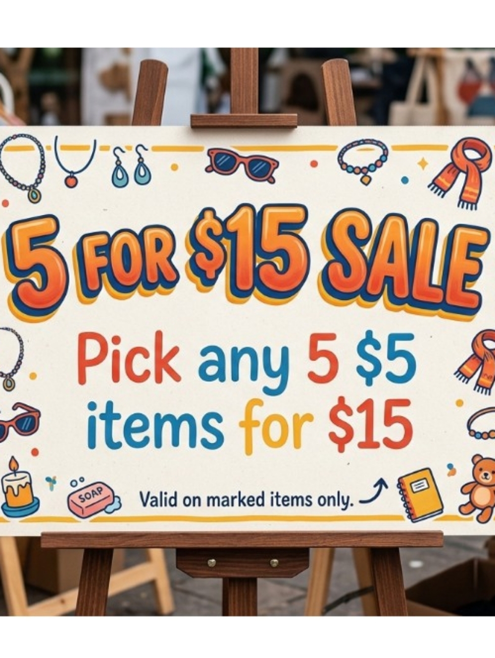 5 for $15 Sale . Pick Any 5, $5 Items For $15 Limited Time